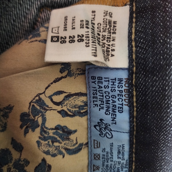 Gold Sign Misfit Dark straight leg jeans size 25 - Picture 5 of 9